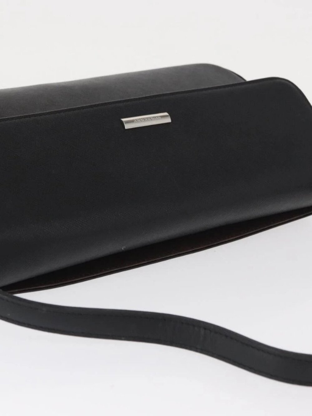 BURBERRY Shoulder Bag Leather Black Gold Auth BA9035 - Picture 7 of 16